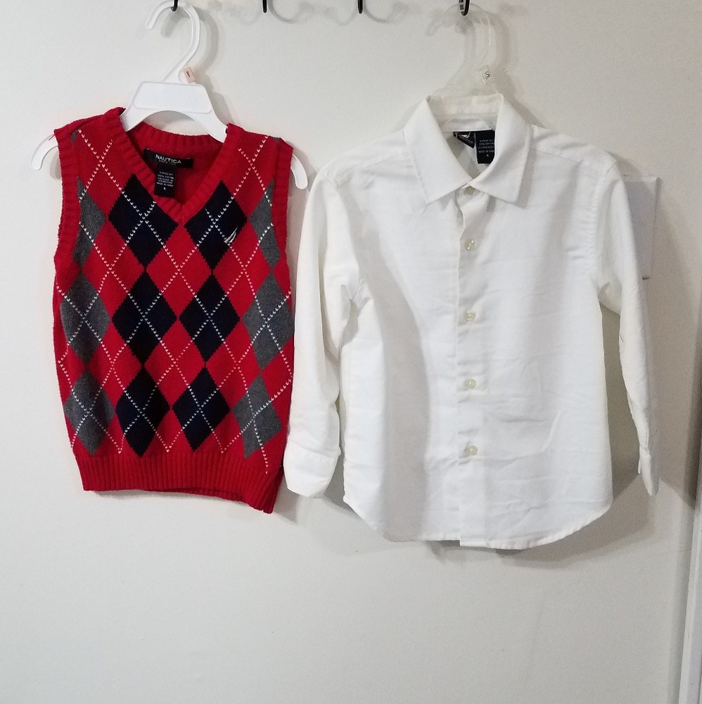 Nautica Boys Sweater and Shirt Set Like New!
